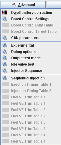 Sequential injection menu
